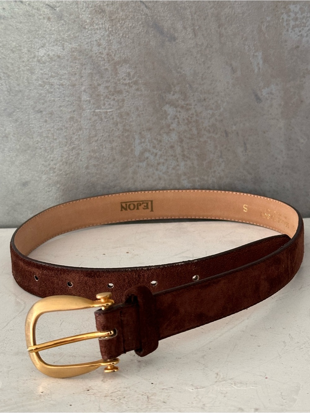 VINTAGE LEJON PIG SKIN SUEDE LEATHER BELT SMALL